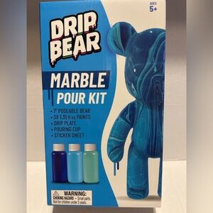 🧸 Drip Bear Marble Pour Kit – DIY Art Toy Craft Set (7” Poseable Bear)